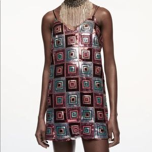 Zara Strappy Dress with Sequins Mini M Holidays NYE Party